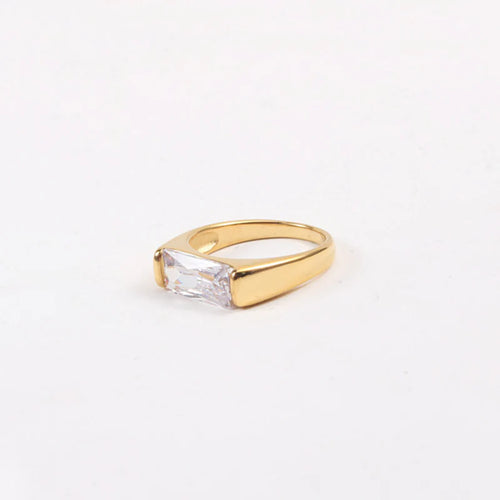 18K Gold Plated Ring for Women — Tarnish-Resistant CZ Statement Ring