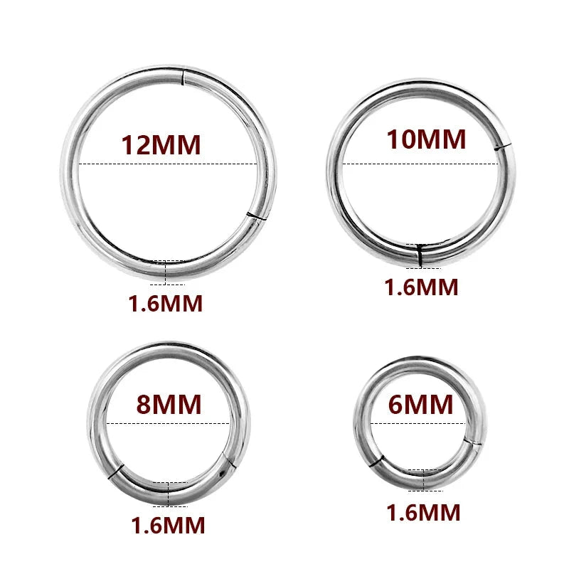 1PC Stainless Steel Nose Hoop Septum Piercing Clicker Hinged Segment Rings Lip Helix Daith Conch Cartilage Earrings Sexy Jewelry